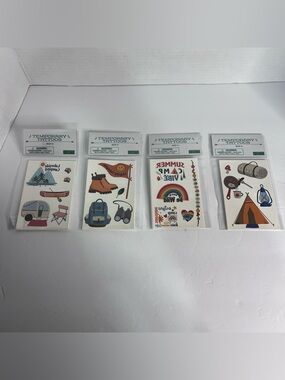 Retired Bullseyes Playground Temporary Tattoos Lot of 4 Pkgs Summer Camp Camping